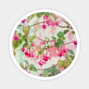 Rainbow Fuchsia Floral Pattern Magnet